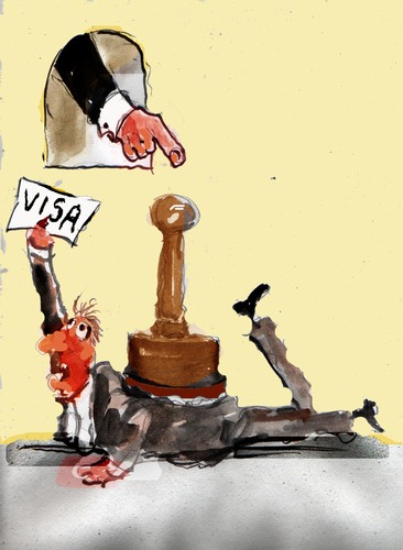 Cartoon: visa (medium) by Miro tagged visa
