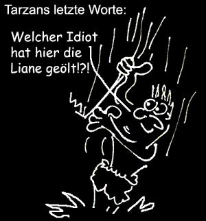 Cartoon: Letzte Worte (medium) by Newbridge tagged tarzan,liane,öl,dschungel