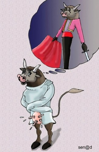Cartoon: Cow madness (medium) by Senad tagged cow,madness,senad,nadarevic,bosnia,bosna,karikatura