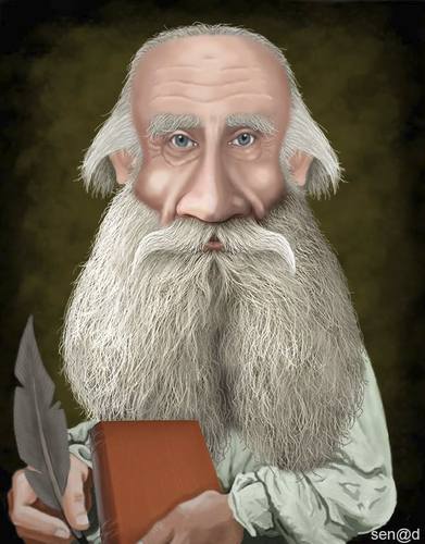 Cartoon: Leo Tolstoy (medium) by Senad tagged leo,tolstoy,senad,nadarevic,bosnia,karikatura