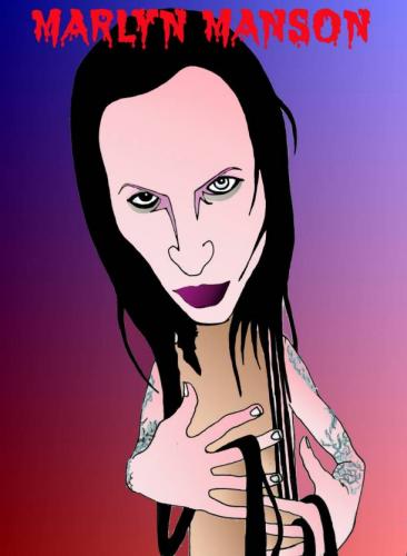 Cartoon: Marilyn Manson (medium) by Senad tagged marilyn,manson,senad,nadarevic,bosnia,bosna,karikatura