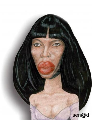 Cartoon: Naomi Campbell (medium) by Senad tagged naomi,campbell,senad,nadarevic,bosnia,bosna,karikatura