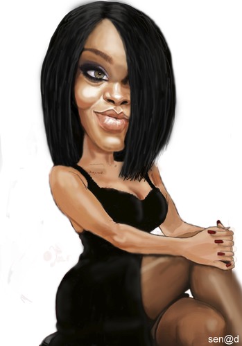 Cartoon: Rihanna (medium) by Senad tagged rihanna,senad,nadarevic,bosnia,bosna,karikatura