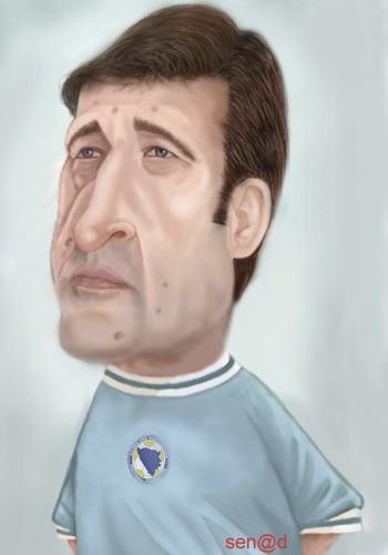 Cartoon: Safet Pape Susic (medium) by Senad tagged safet,pape,susic,senad,nadarevic,bosnia,bosna,karikatura