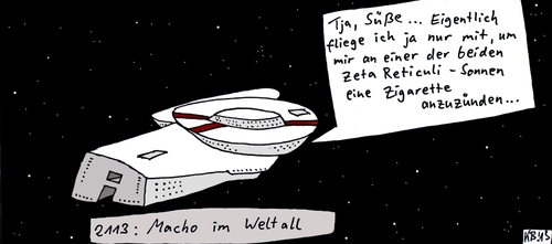 Cartoon: 2113 (medium) by Leichnam tagged 2113,weltall,süße,zigarette,zeta,reticuli