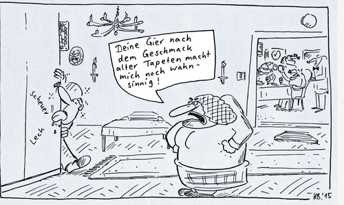 Cartoon: altes Paar (medium) by Leichnam tagged altes,paar,geschmack,tapete,leck,schleck,scheuer,gier,wahnsinnig,abendgesellschaft