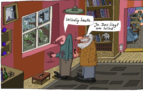 Cartoon: Am Fenster (medium) by Leichnam tagged fenster,windig,wind,herbst,erklärung,leichnam,leichnamcartoon