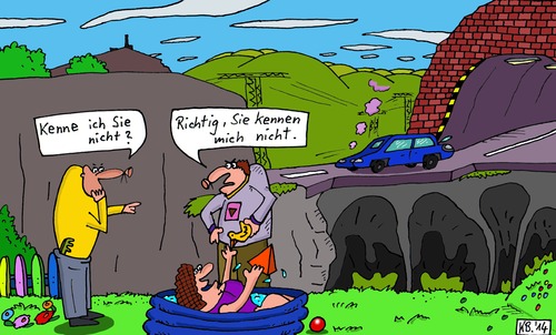 Cartoon: Anfrage (medium) by Leichnam tagged anfrage,kenne,ich,sie,nicht,richtig,verärgerung,pool,schwimmen,wasser,sommer,sonne,freizeit,hitze
