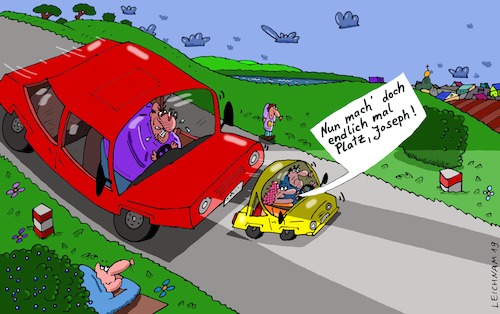 Cartoon: Auto Auto (medium) by Leichnam tagged auto,automobil,kfz,straße,platz,ehe,befehl,aufforderung,arm,reich,groß,klein,leichnam,leichnamcartoon