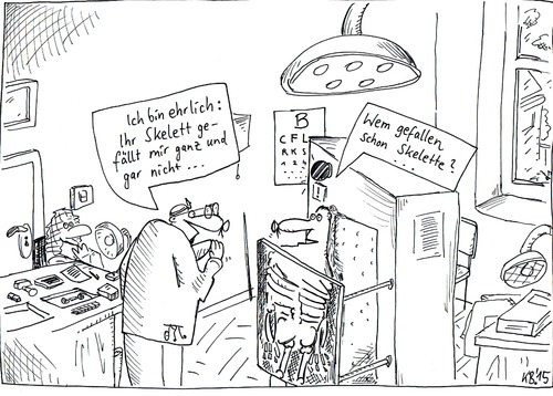Cartoon: ehrlich (medium) by Leichnam tagged ehrlich,skelett,arztpraxis,doktor,nichtgefallen,röntgen,patient
