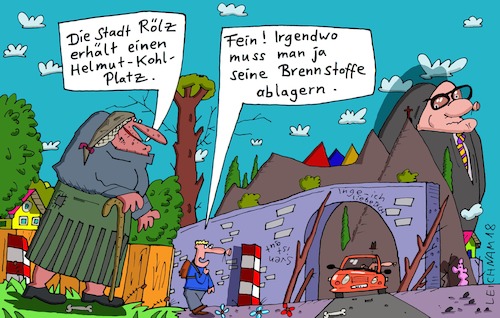 Cartoon: Eine Ehre (medium) by Leichnam tagged ehre,stadt,rölz,helmut,kohl,platz,brennstoffe,jung,alt,leichnam,leichnamcartoon