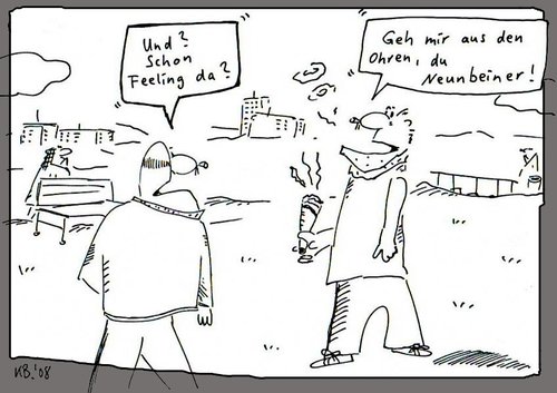 Cartoon: Feeling (medium) by Leichnam tagged feeling,ohren,augen,neunbeiner,tüte,joint