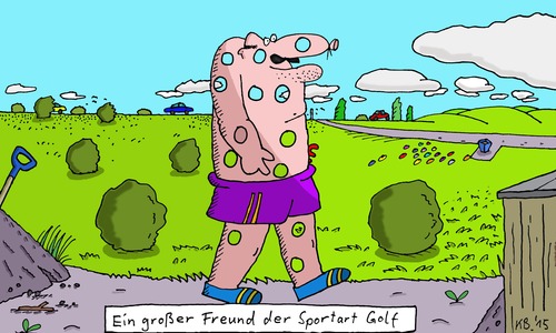 Cartoon: Freund (medium) by Leichnam tagged freund,sportart,golf,loch,löcher
