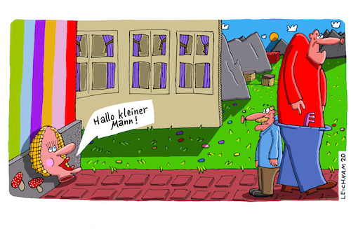 Cartoon: Hallo (medium) by Leichnam tagged hallo,klein,dame,kopf,mann,liebe,verliebt,leichnam,leichnamcartoon,leichnamwelt,mental