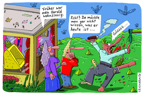 Cartoon: Harald (medium) by Leichnam tagged harald,wahnsinn,verrückt,leichnam,leichnamcartoon