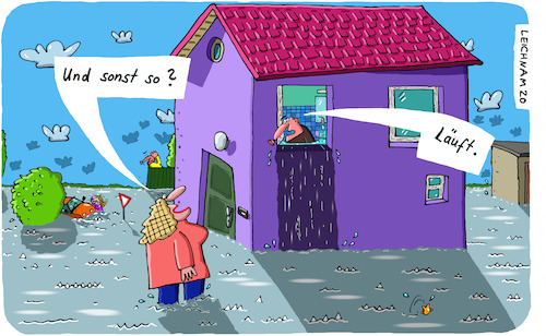 Cartoon: Haus (medium) by Leichnam tagged haus,sonst,läuft,wasser,badezimmer,überlauf,leichnam,leichnamcartoon