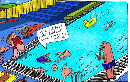 Cartoon: Heinz (medium) by Leichnam tagged heinz,badauf,sommer,sonne,freizeit,freibad,schwimmen,fitness,plantschen,urlaub