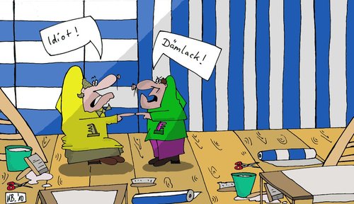 Cartoon: Idiot (medium) by Leichnam tagged idiot,dämlack,tapete,tapezieren,renovieren,vorrichten