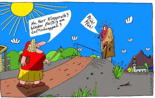 Cartoon: Na? (medium) by Leichnam tagged na,klapproth,bullenhitze,schweiß,schwitzen,luft,pfüh,frage,leichnam,leichnamcartoon