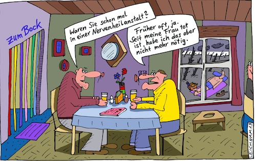 Cartoon: NHA (medium) by Leichnam tagged nha,leichnam,zuckungen,gattin,tot,tod,leichnamcartoon