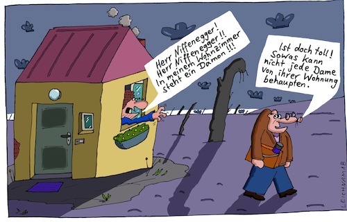 Cartoon: Niffi (medium) by Leichnam tagged niffi,wohnzimmer,wohnung,dämon,stehend,erscheinung,höllisch,toll,dame,leichnam,leichnamcartoon