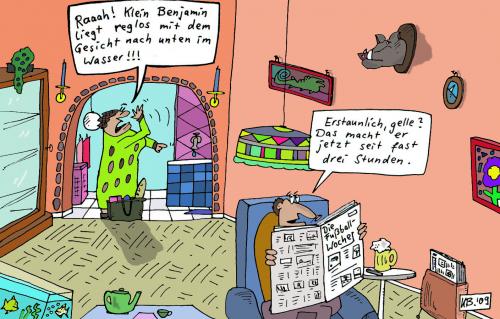 Cartoon: Raaah! (medium) by Leichnam tagged raaah,benjamin,gesicht,wasser,badewanne,wanne,erstaunlich,eltern,söhnchen