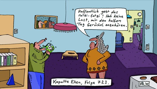 Cartoon: Ratzi-fatzi (medium) by Leichnam tagged ehe,leichnam,ratzifatzi,kaputt,hoffentlich,gift,trunk,geröchel