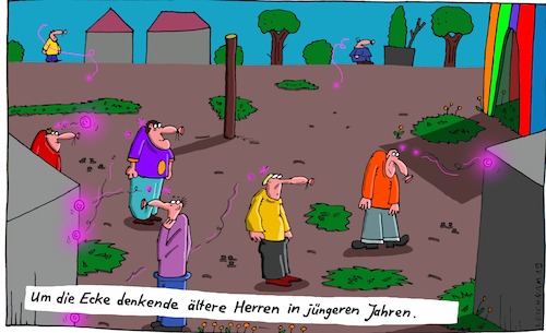 Cartoon: stehend (medium) by Leichnam tagged stehend,denkend,herren,ebene,denker,ecke,älter,leichnam,leichnamcartoon