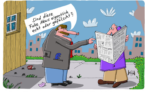 Cartoon: Tageszeitung (medium) by Leichnam tagged tageszeitung,fake,news,gefälscht,echt,leichnam,leichnamcartoon