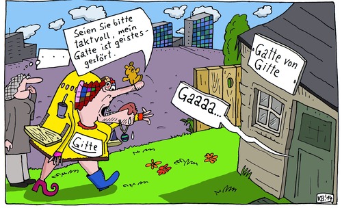 Cartoon: Takt (medium) by Leichnam tagged takt,taktvoll,gatte,geistesgestört,krank,gitte,eremit,bitte,warnung,irr,wahnsinnig