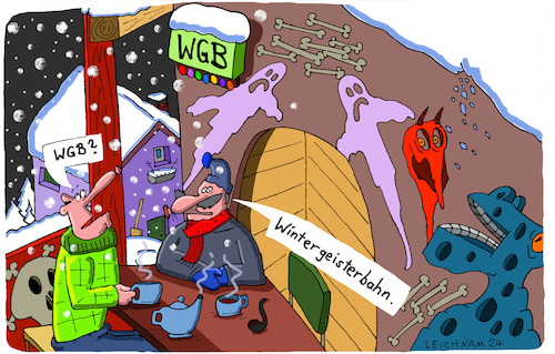 Cartoon: WGB (medium) by Leichnam tagged wgb,geisterbahn,fahrgeschäft,leichnam,winter,leichnamcartoon