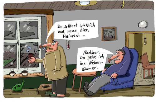 Cartoon: Zwei Herren (medium) by Leichnam tagged herren,zwei,nachher,düsternis,raus,heinrich,leichnam,leichnamcartoon