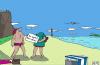 Cartoon: Strandurlaub (small) by Leichnam tagged strand,urlaub,oben,ohne,freundinnen,wasser,meer