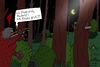 Cartoon: Wald (small) by Leichnam tagged wald,rudolf,ehe,schabracke,wut,zorn,nudelholz,baumloch,hohl,versteck,kaputte,ehen,flucht,rudolfschabracke
