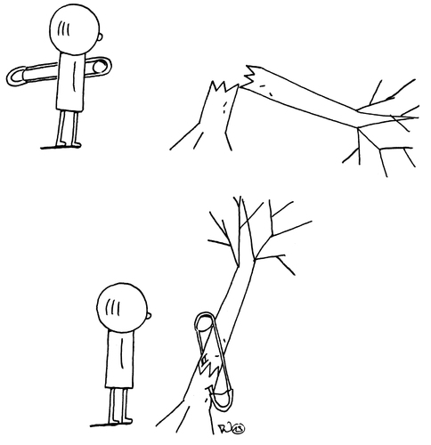 Cartoon: Nadelholz (medium) by Trantow tagged natur,unglück,mechanik,arzt,baum