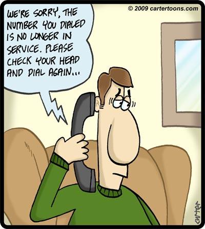 Cartoon: Check your head (medium) by cartertoons tagged operator,phone,customer,service,message