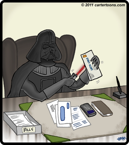 Cartoon: From the desk of Darth Vader (medium) by cartertoons tagged darth,vader,office,letter,opener,desk