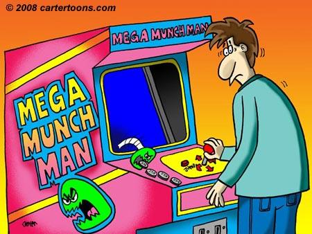 Cartoon: Mega munch man (medium) by cartertoons tagged munch,man,video,game,arcade