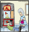 Cartoon: AL Machine (small) by cartertoons tagged al,vending,machine,lady