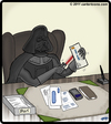 Cartoon: From the desk of Darth Vader (small) by cartertoons tagged darth vader office letter opener desk