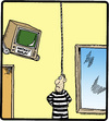 Cartoon: Instant Replay (small) by cartertoons tagged prison,jail,prisoners,death,penalty,hanging,television,entertainment,voyeurism