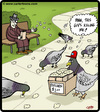 Cartoon: Pigeon undercutter (small) by cartertoons tagged pigeons,birds,animals,popcorn,food,feeding,parks,sales,selling,business