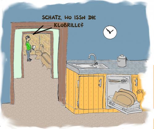 Cartoon: Klobrille (medium) by swenson tagged toilett,wc