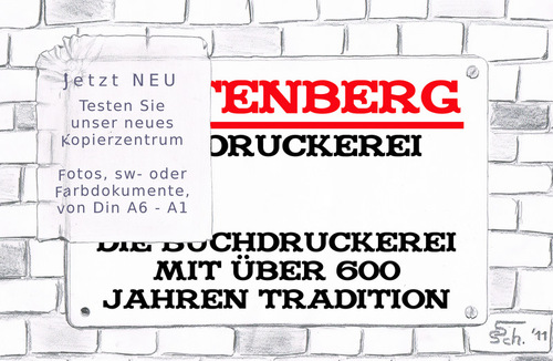 Cartoon: Kopier- und Druckzentrum (medium) by swenson tagged gutenberg,kopier,buch