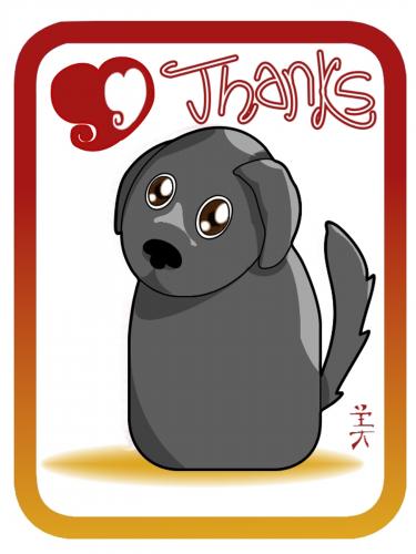 Cartoon: Tierisches Dankeschön (medium) by Fubuki tagged dog,hund,flat,retriever,animal,cute,sweet,süß,danke,thanks,card,karte,pet,haustier