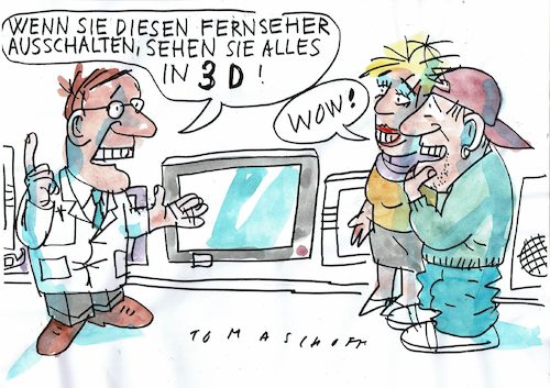 Cartoon: 3D (medium) by Jan Tomaschoff tagged medien,real,virtuell,medien,real,virtuell