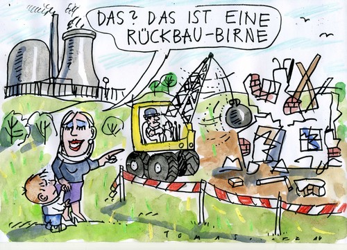 Cartoon: Abrissbirne (medium) by Jan Tomaschoff tagged kernkraft,kernkraft