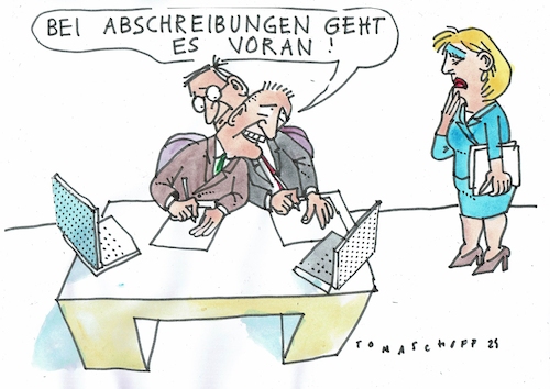 Cartoon: Abschreibung (medium) by Jan Tomaschoff tagged wirtschaft,steuern,abschreibung,wirtschaft,steuern,abschreibung