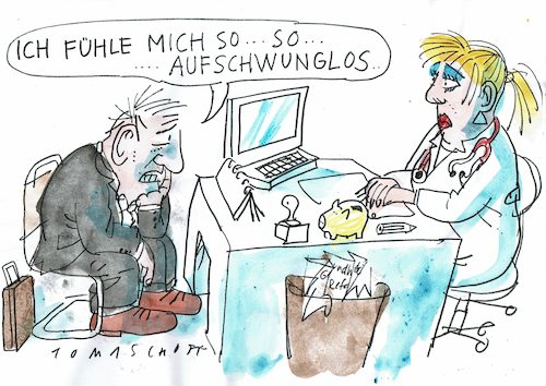 Cartoon: Abschwung (medium) by Jan Tomaschoff tagged wirtsachft,aufschwung,stagnation,krise,wirtsachft,aufschwung,stagnation,krise