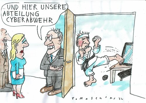 Cartoon: Abwehr (medium) by Jan Tomaschoff tagged cybercrime,abwehr,internet,cybercrime,abwehr,internet